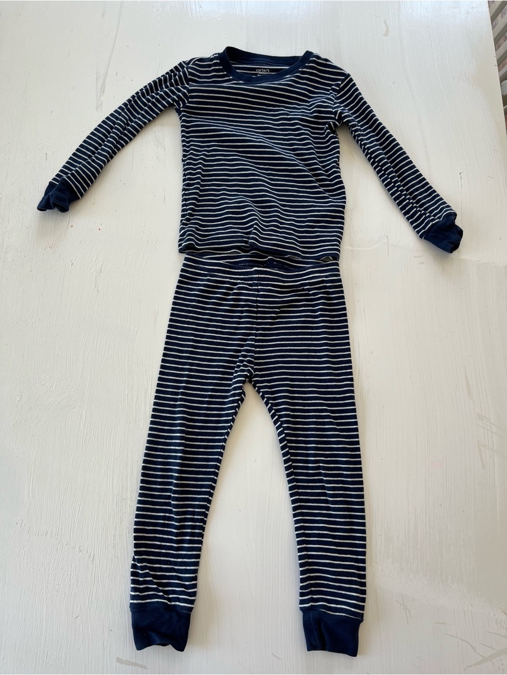 Carter's Navy and White Striped Pajama Set